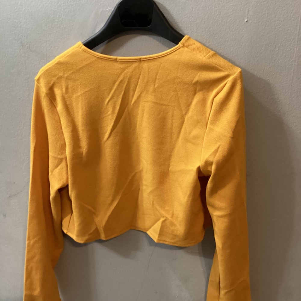 Basic Cropped Blazer-Mustard - Picture 2 of 3